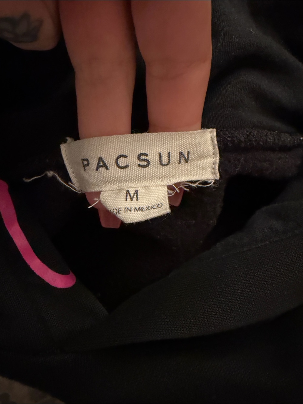 Pacsun Mens Black & Pink Graphic Hoodie & Jogger Sweat Set - Streetwear - Medium - Picture 4 of 7